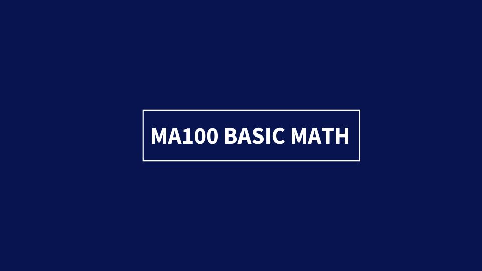 MA100 Basic Math – NFBC Online